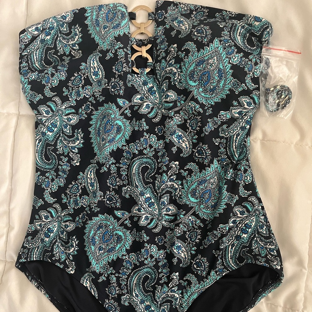 Michael Kors Aqua and Black Swimsuit